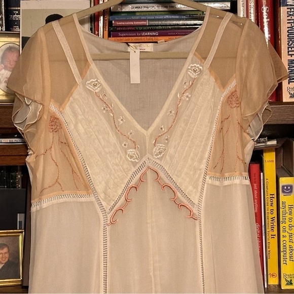 Nataya 2Pc Edwardian Tea Dress & Tunic Jacket Size XL Age of Love Ivory & Peach - Picture 14 of 16